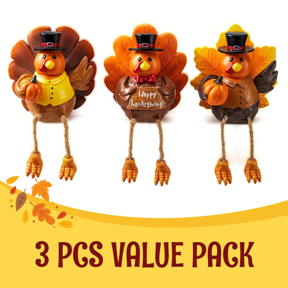 Joyfy Thanksgiving Turkey Tabletop Centerpiece Resin Figurine Decor