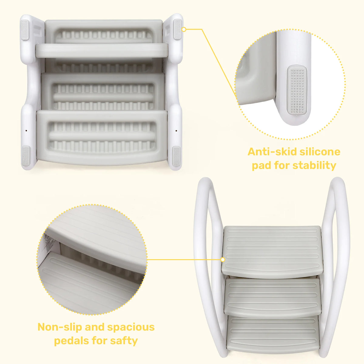 Toddler Step Stool With Handles For Bathroom Sink And Kitchen