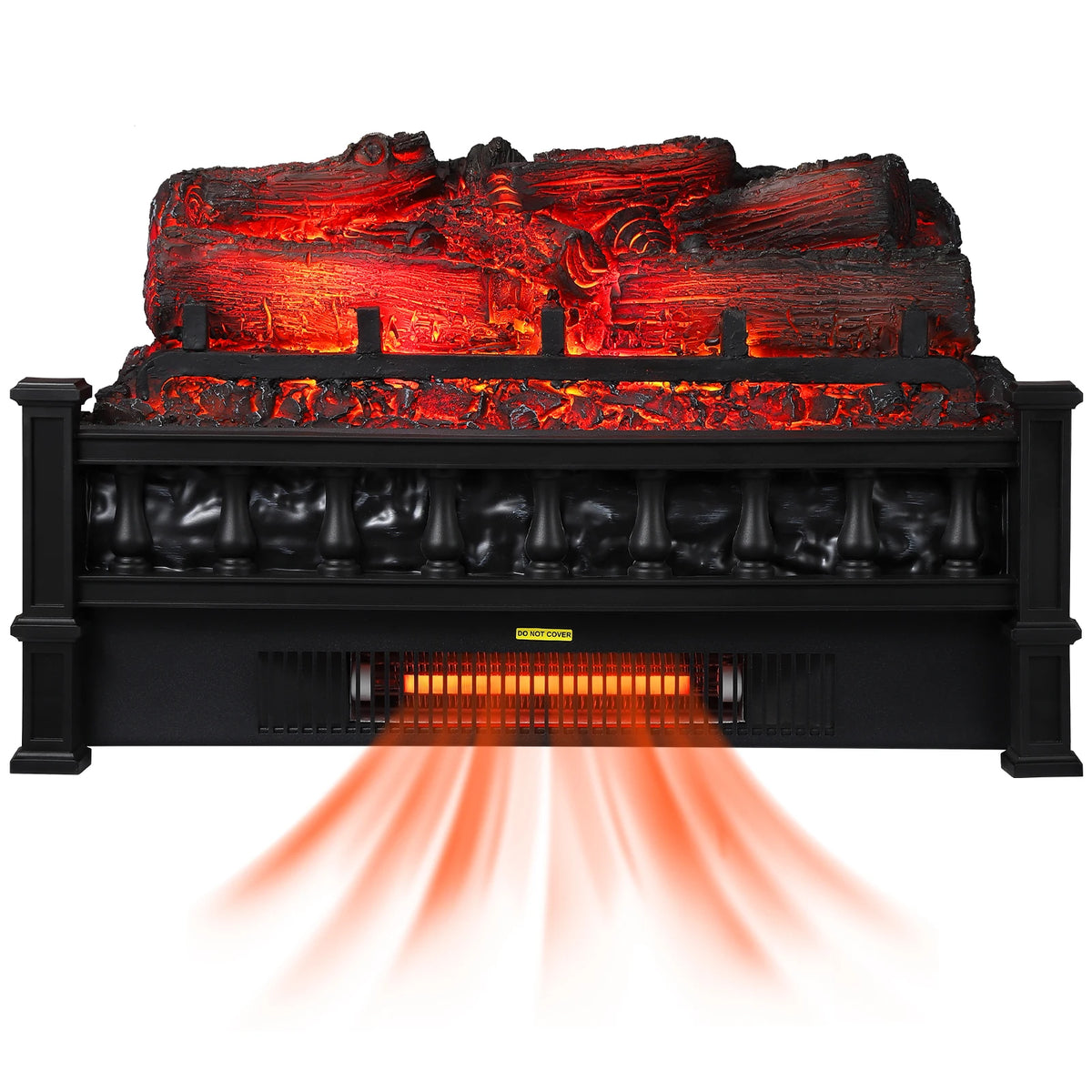 1500W Electric Fireplace Log Insert Heater With Thermostat Crackling Sound
