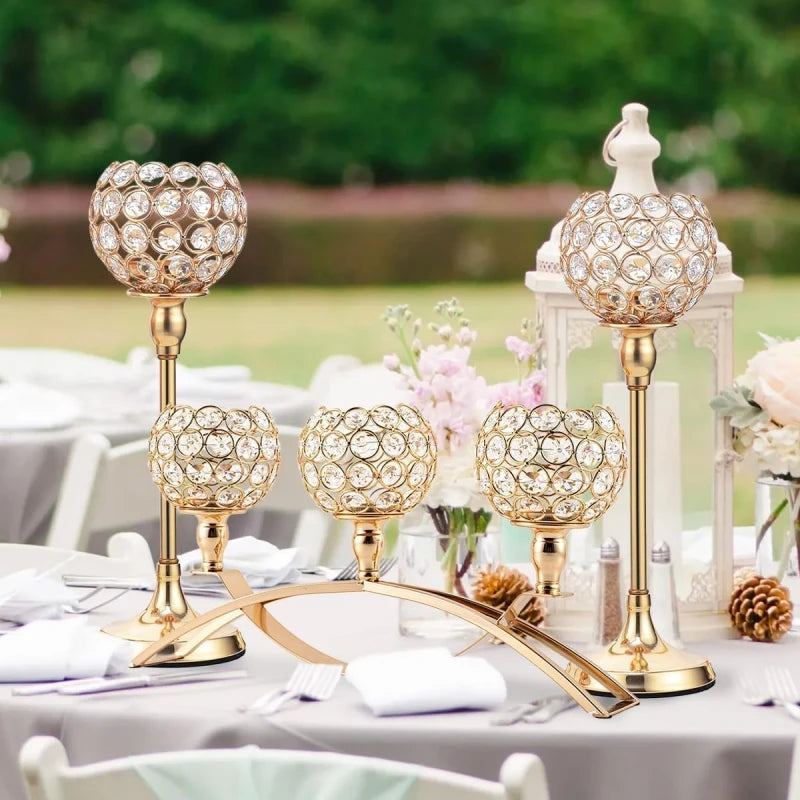 Vincigant Three Arm Metal Candelabra For Wedding Table Centerpiece
