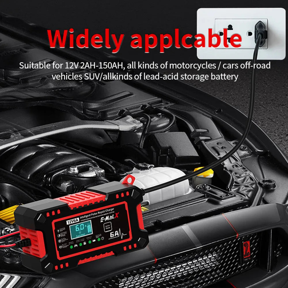 Universal Intelligent Car Battery Charger With Digital Display