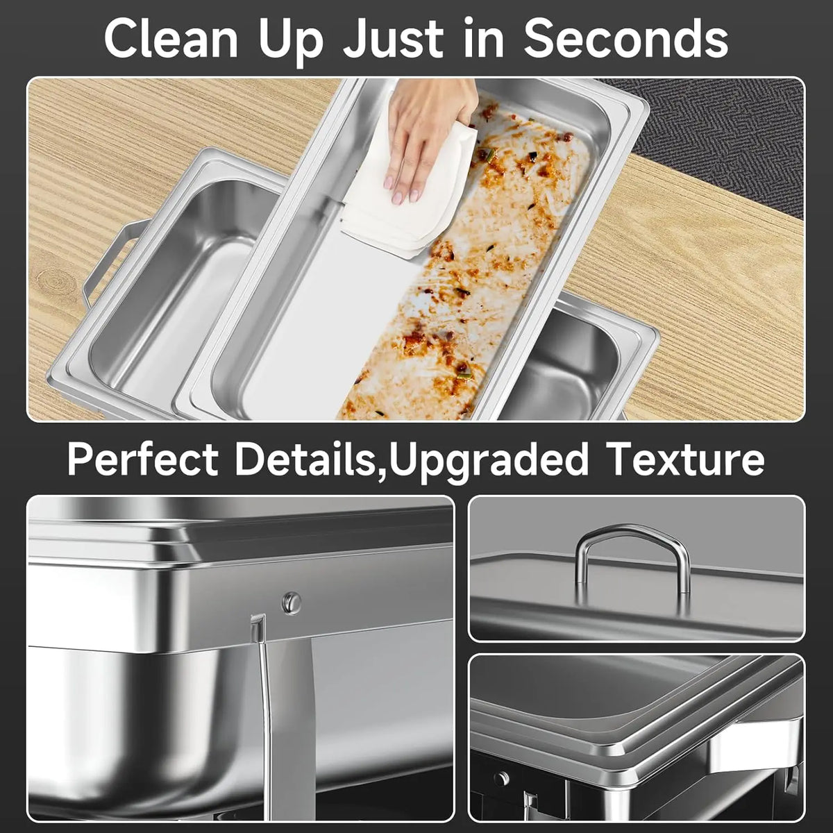 Stainless Steel Chafing Dish Buffet Server for Catering and Events
