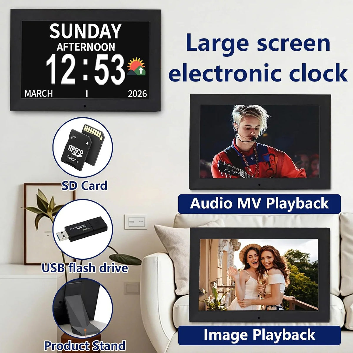 Senior Focused Digital Alarm Clock with Date and Auto Brightness
