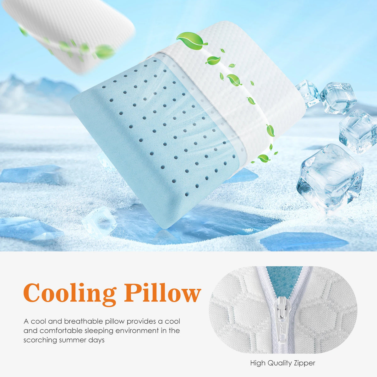 MCQ Memory Foam Neck Pillow With Removable Washable Cover