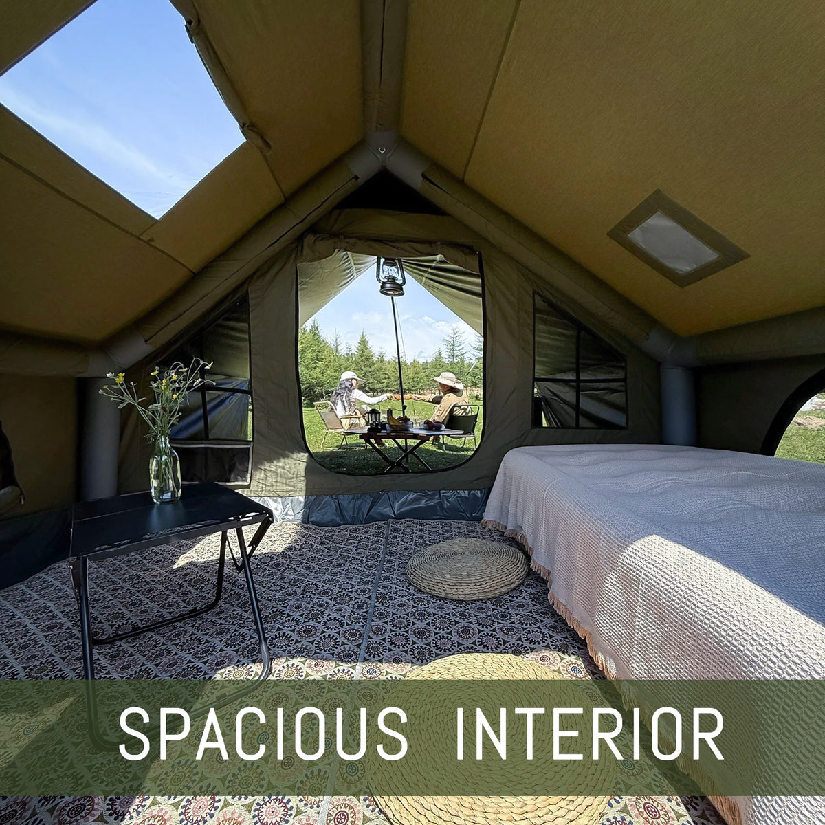 Pakicetus Inflatable Glamping Tent With Roof Window And Carry Bag