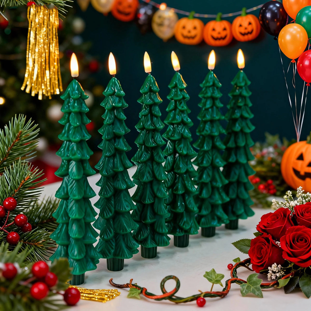 Christmas Flameless LED Candlesticks with Timer and Remote Flickering Decor