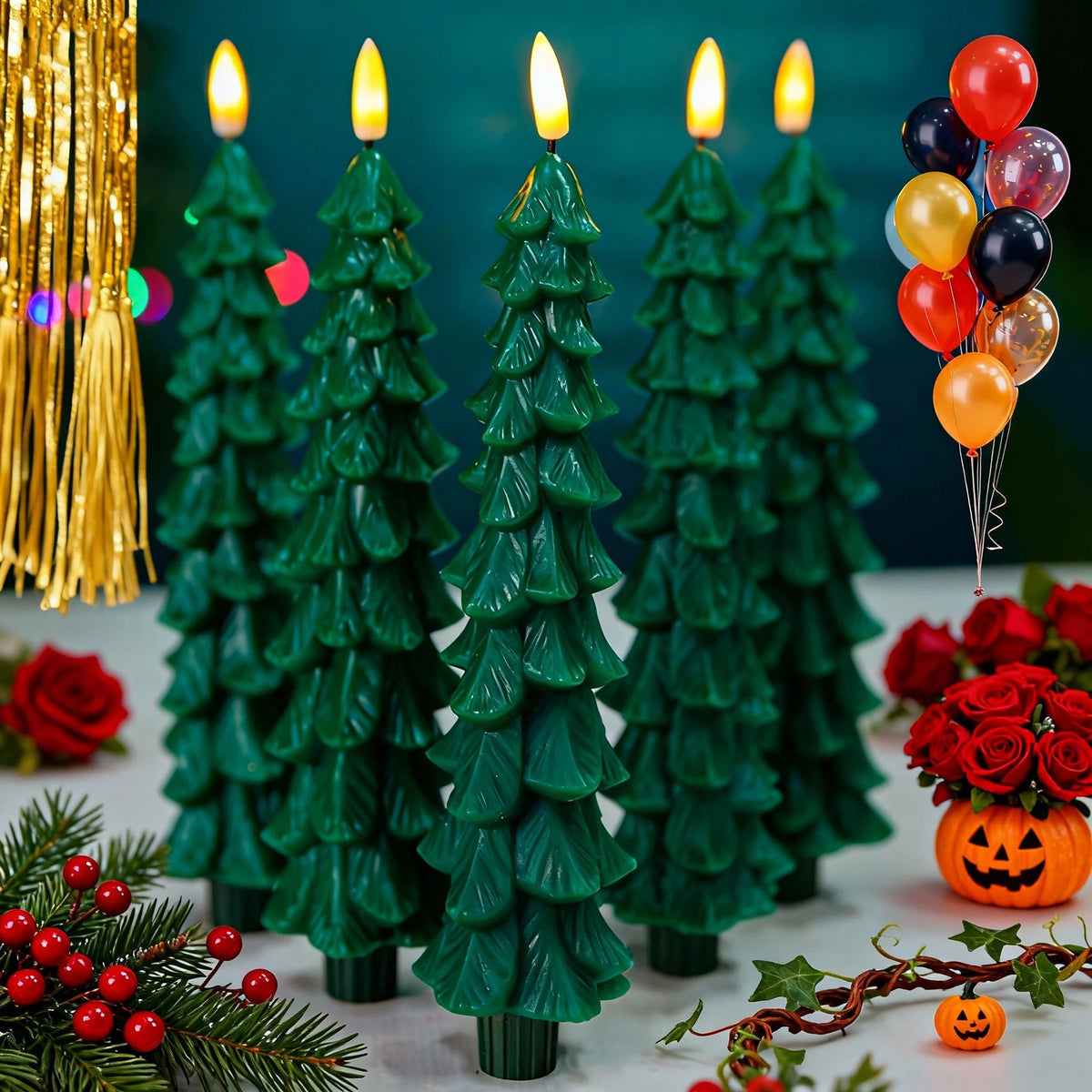 Christmas Flameless LED Candlesticks with Timer and Remote Flickering Decor