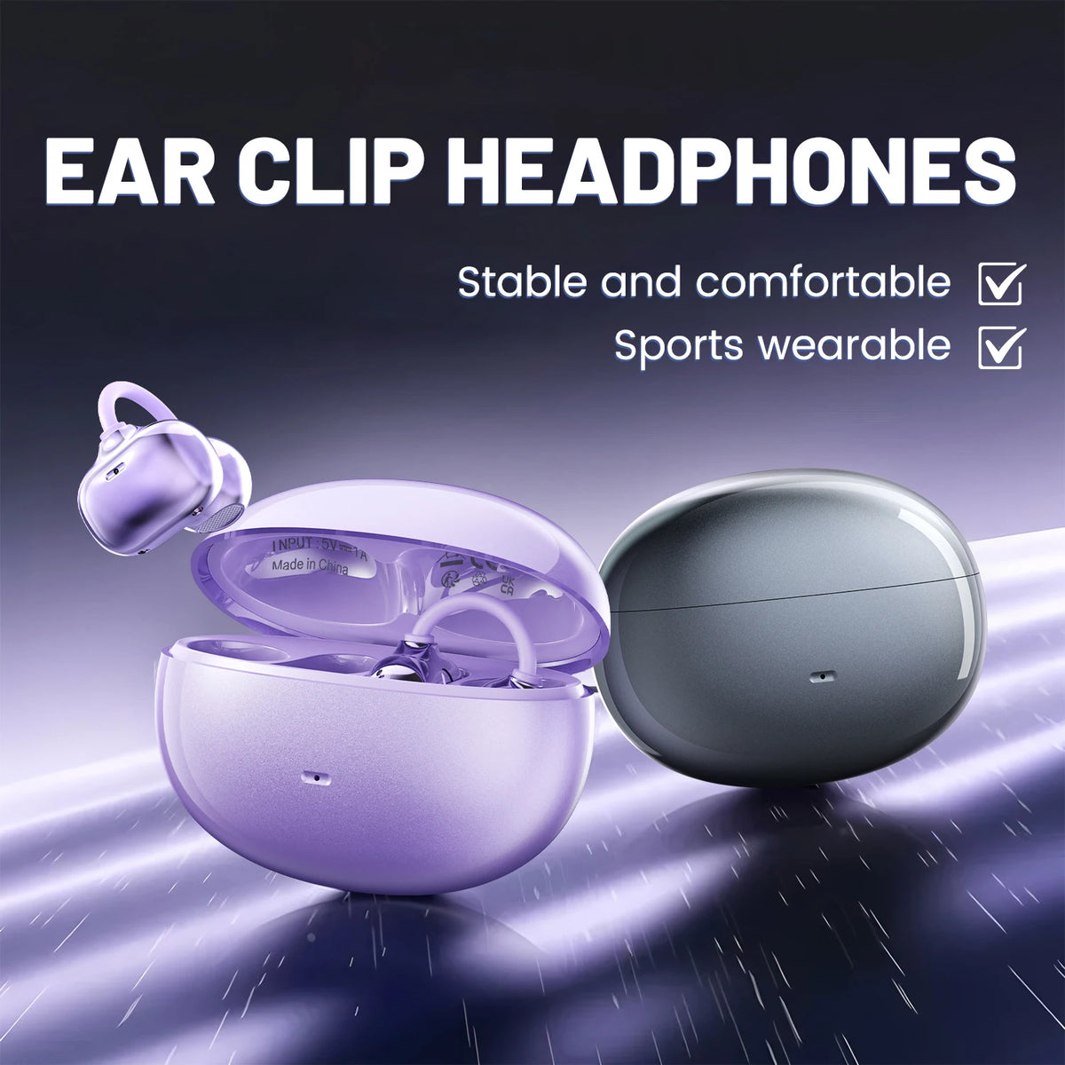 Insonixn Wireless Open Ear Clip Bluetooth Earbuds With Mic