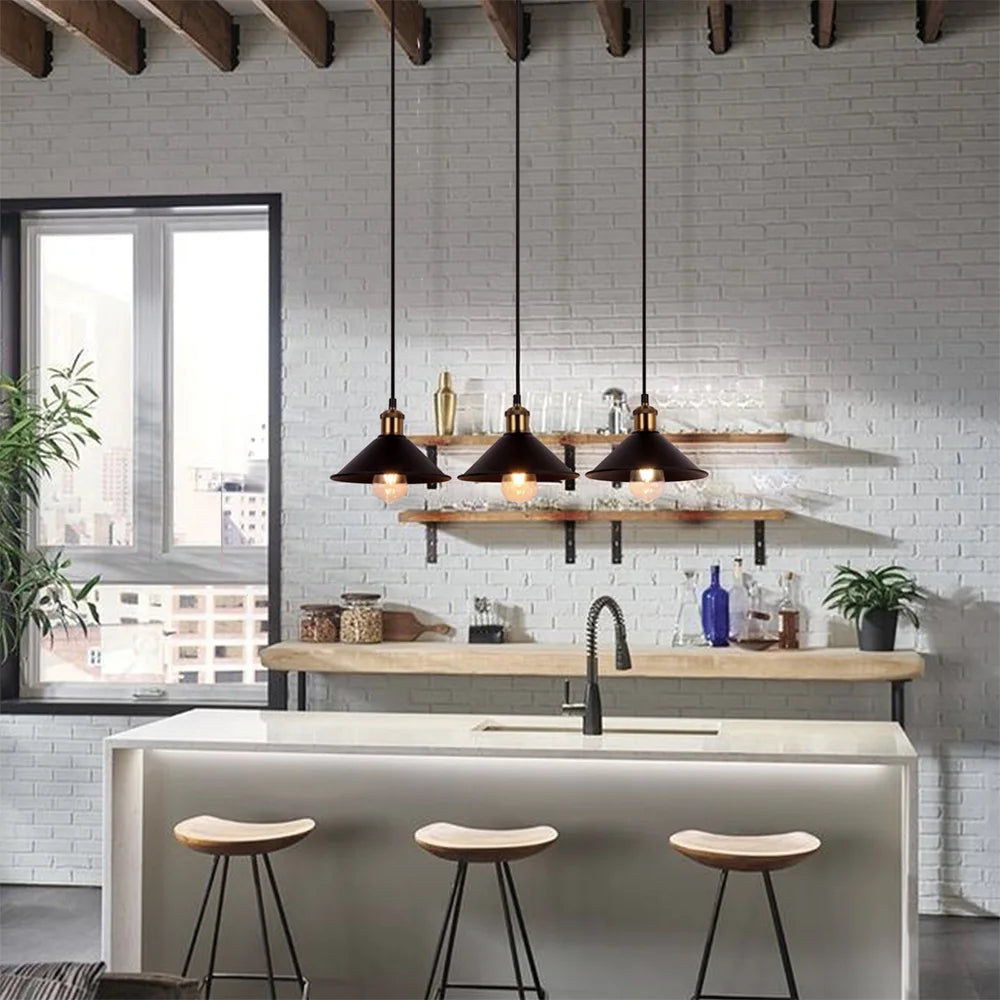 Industrial Loft Iron Pendant Ceiling Lamp For Kitchen Island Lighting