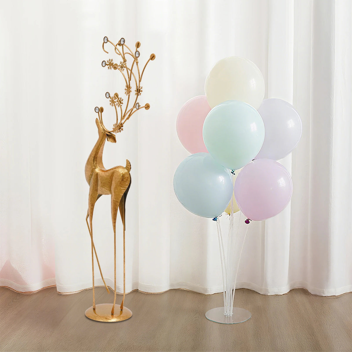 Decorative Deer Statue With Rhinestone Antlers For Home And Office