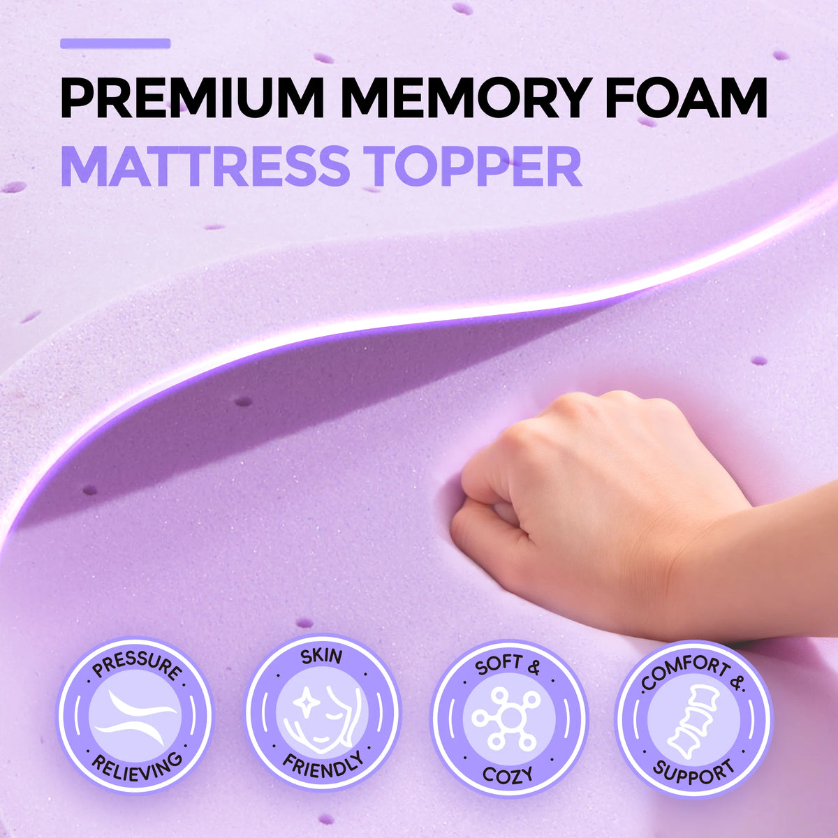 MCQ Gel Memory Foam Mattress Topper With Breathable Cooling Comfort