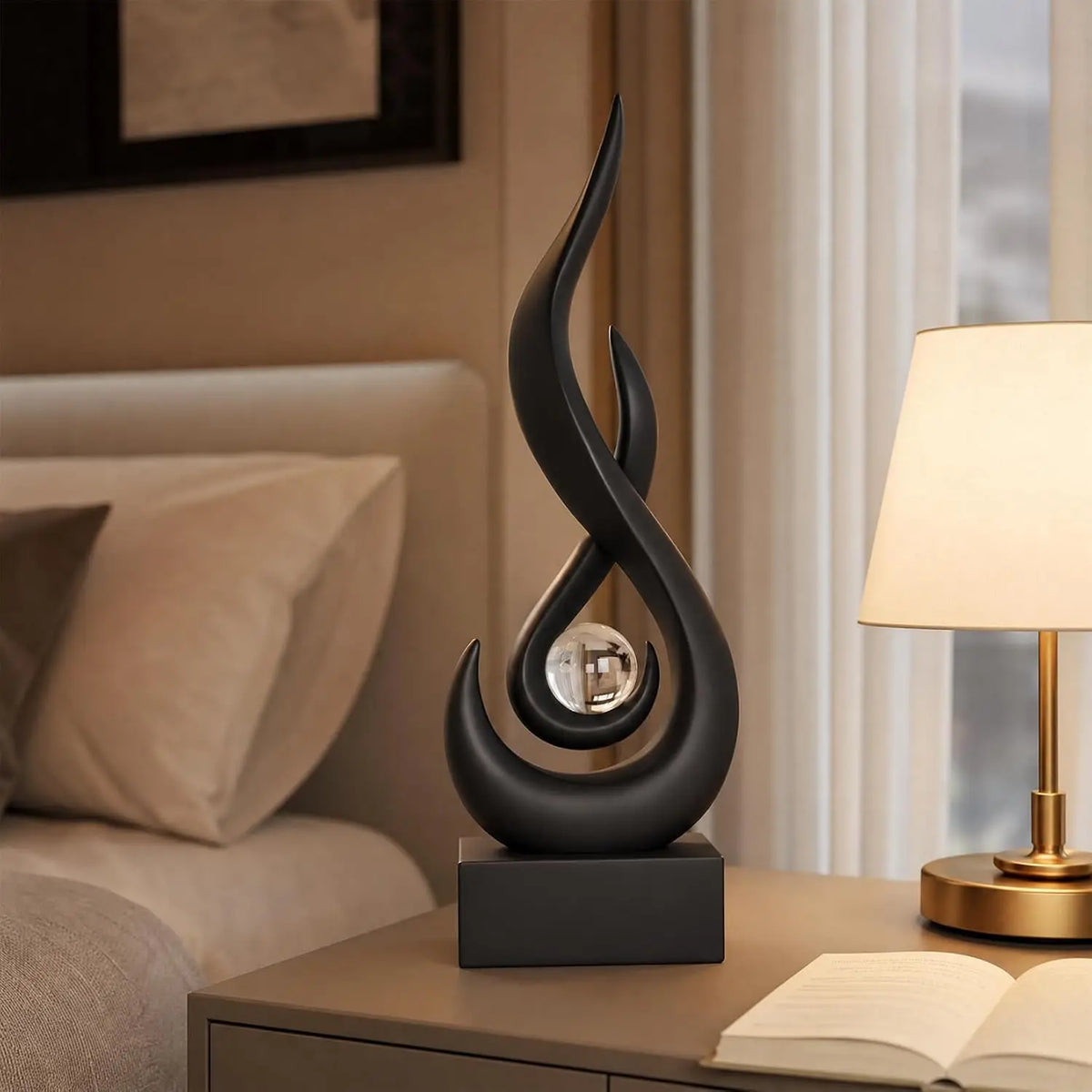 Modern Abstract Flame Decorative Sculpture for Home Interiors