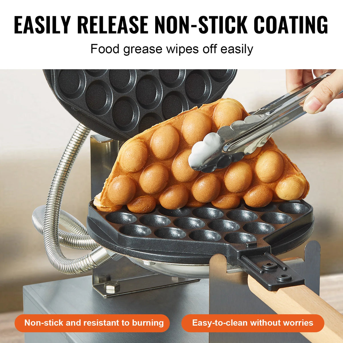 VevoR Commercial Egg Bubble Waffle Maker With Dual Pans