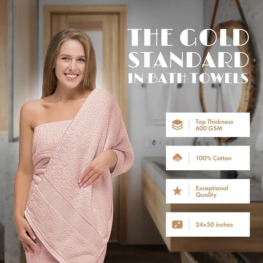 Machine Washable Cotton Bath Towel Set For Bathroom Essentials