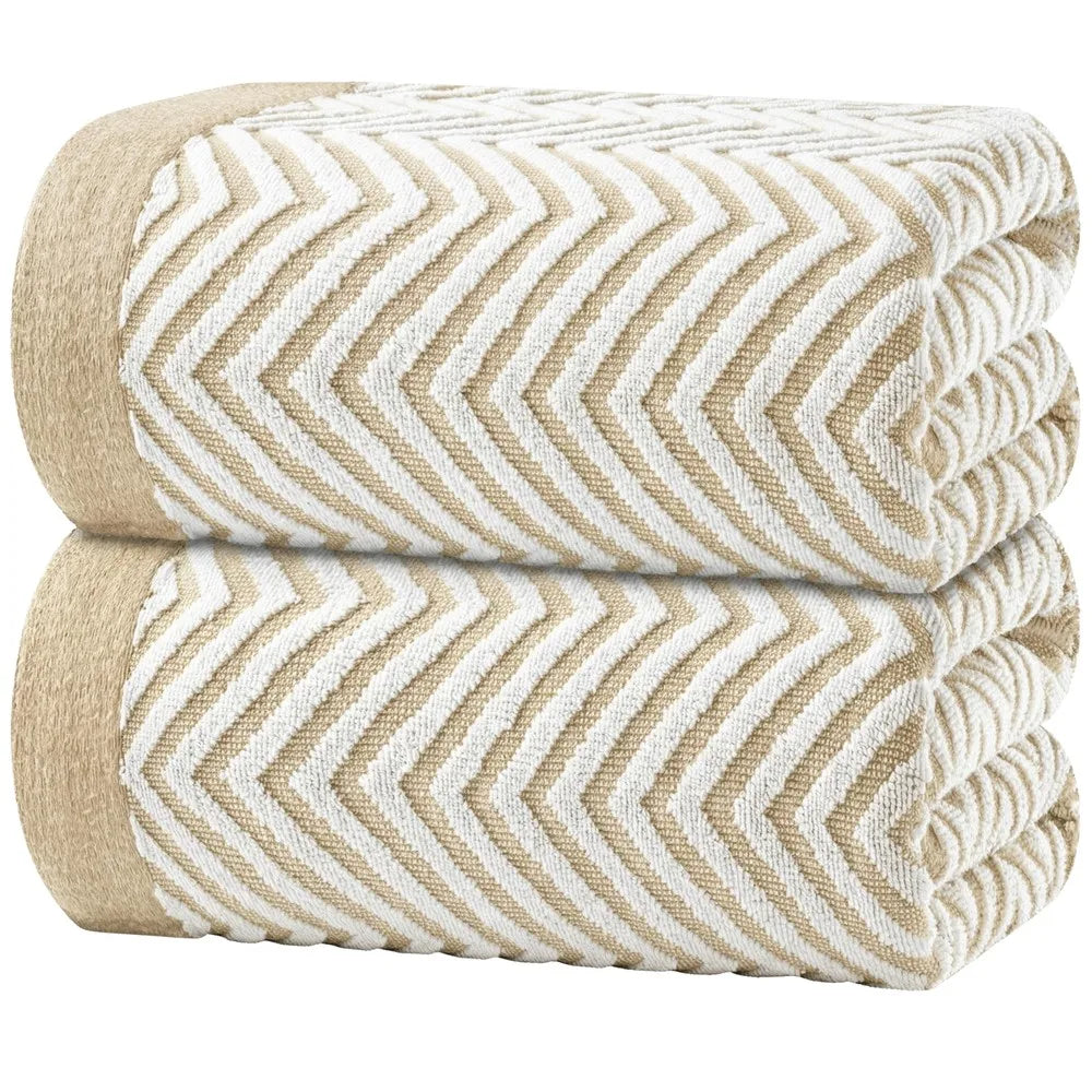 Superior Absorbent Chevron Cotton Beach And Pool Towels