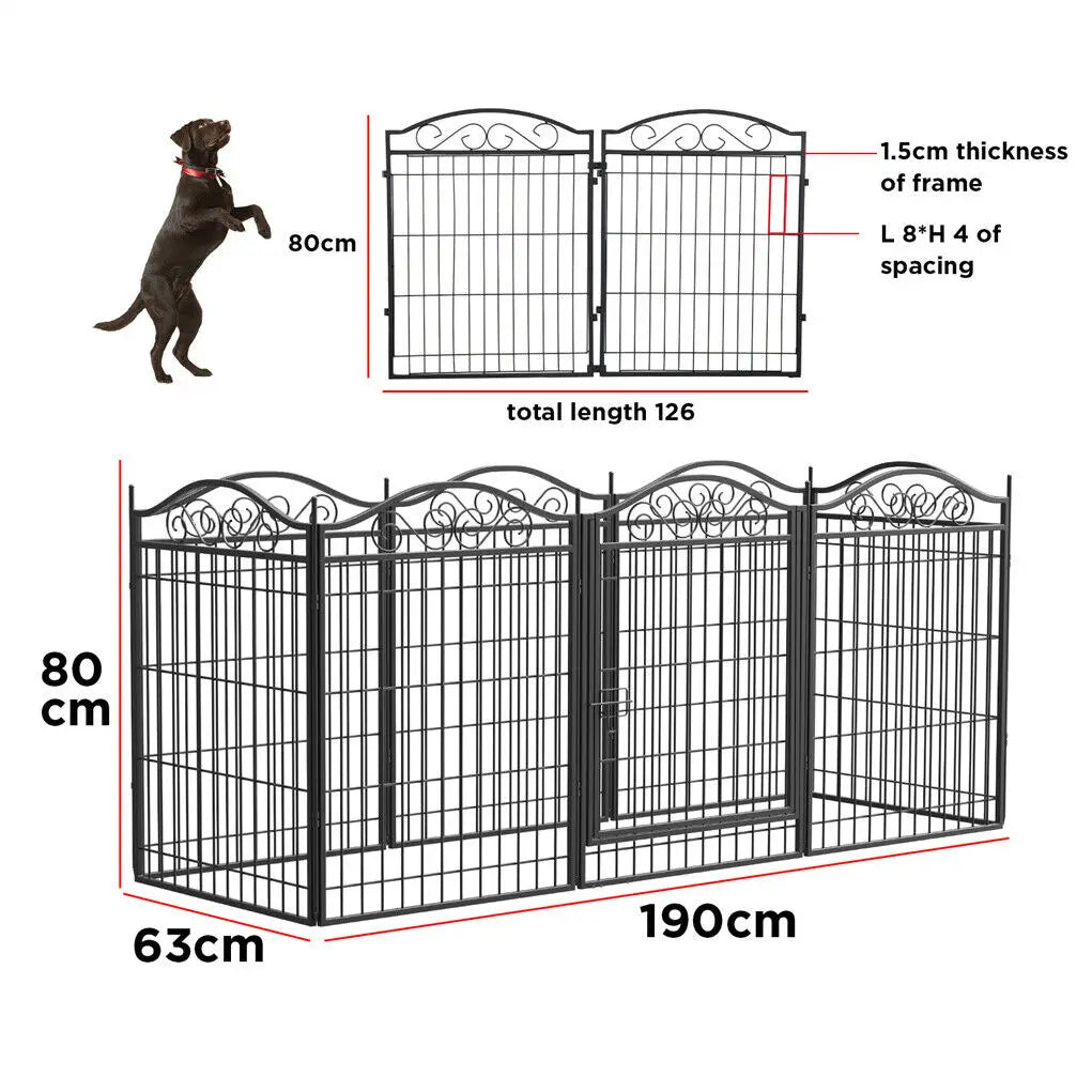 BINGOPAW Heavy Duty Metal Dog Exercise Playpen With Gate