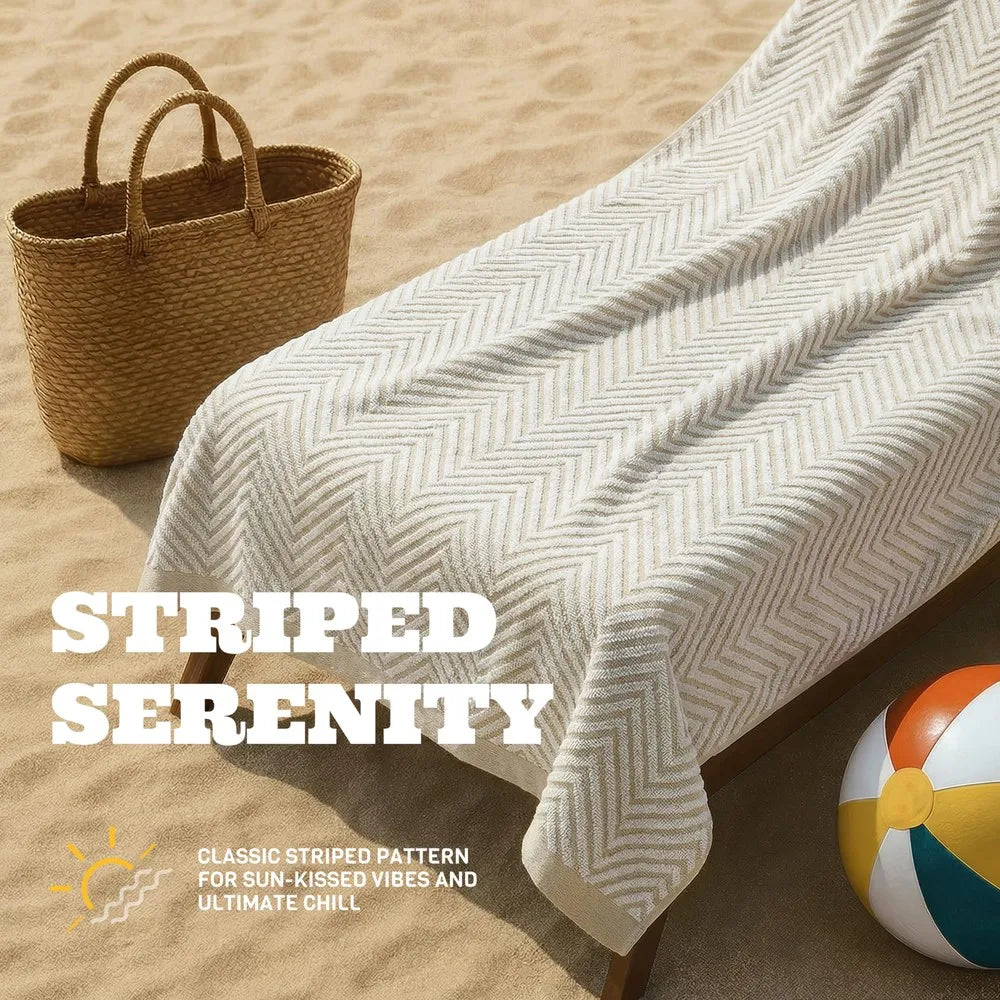 Superior Absorbent Chevron Cotton Beach And Pool Towels