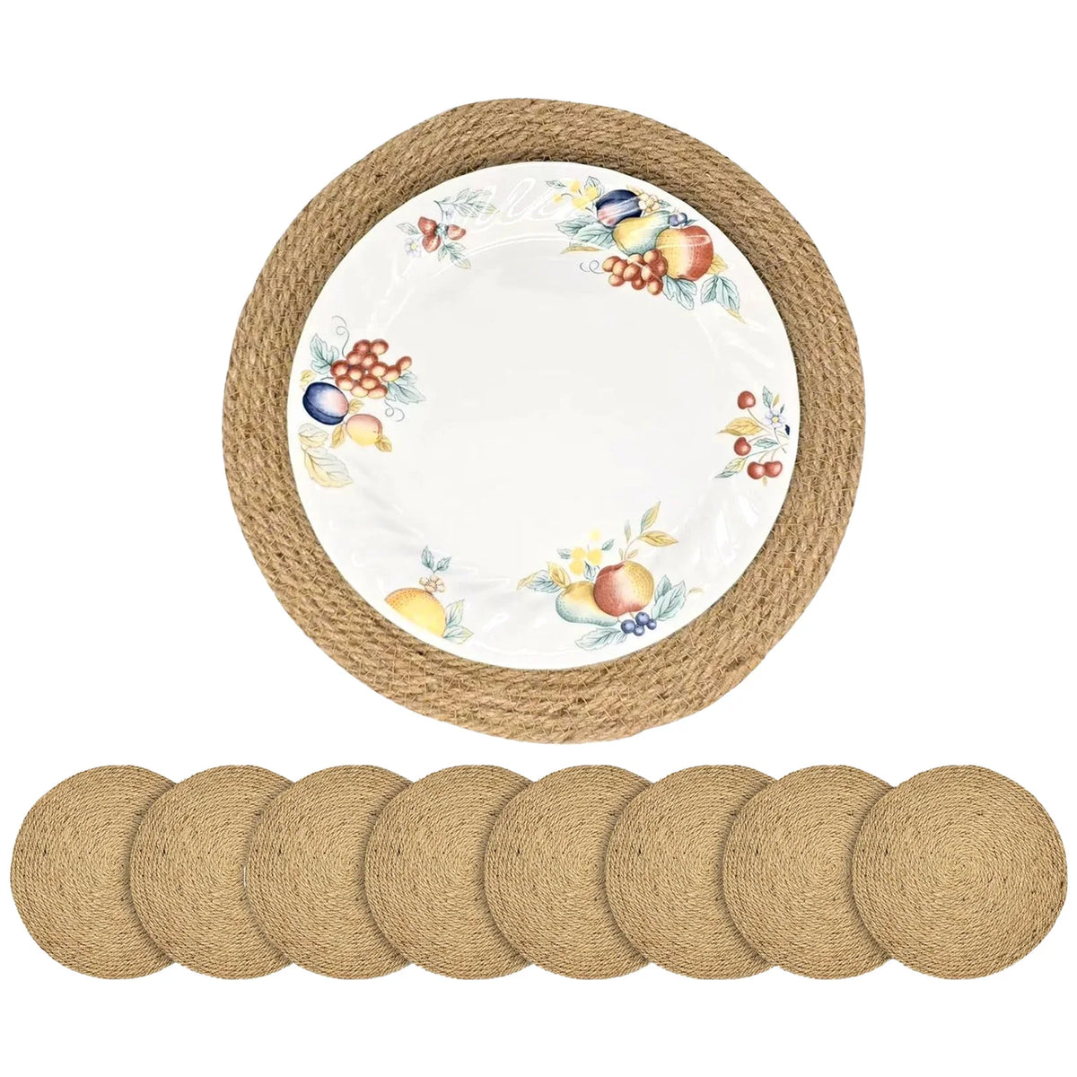 Round Woven Rattan Placemats For Heat Resistant Dining Table Decor