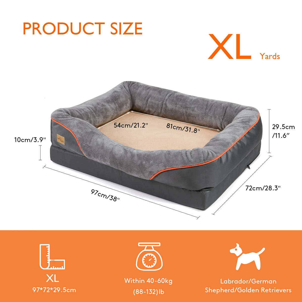 Bingopaw Removable Fleece Dog Bed With Waterproof Washable Cover