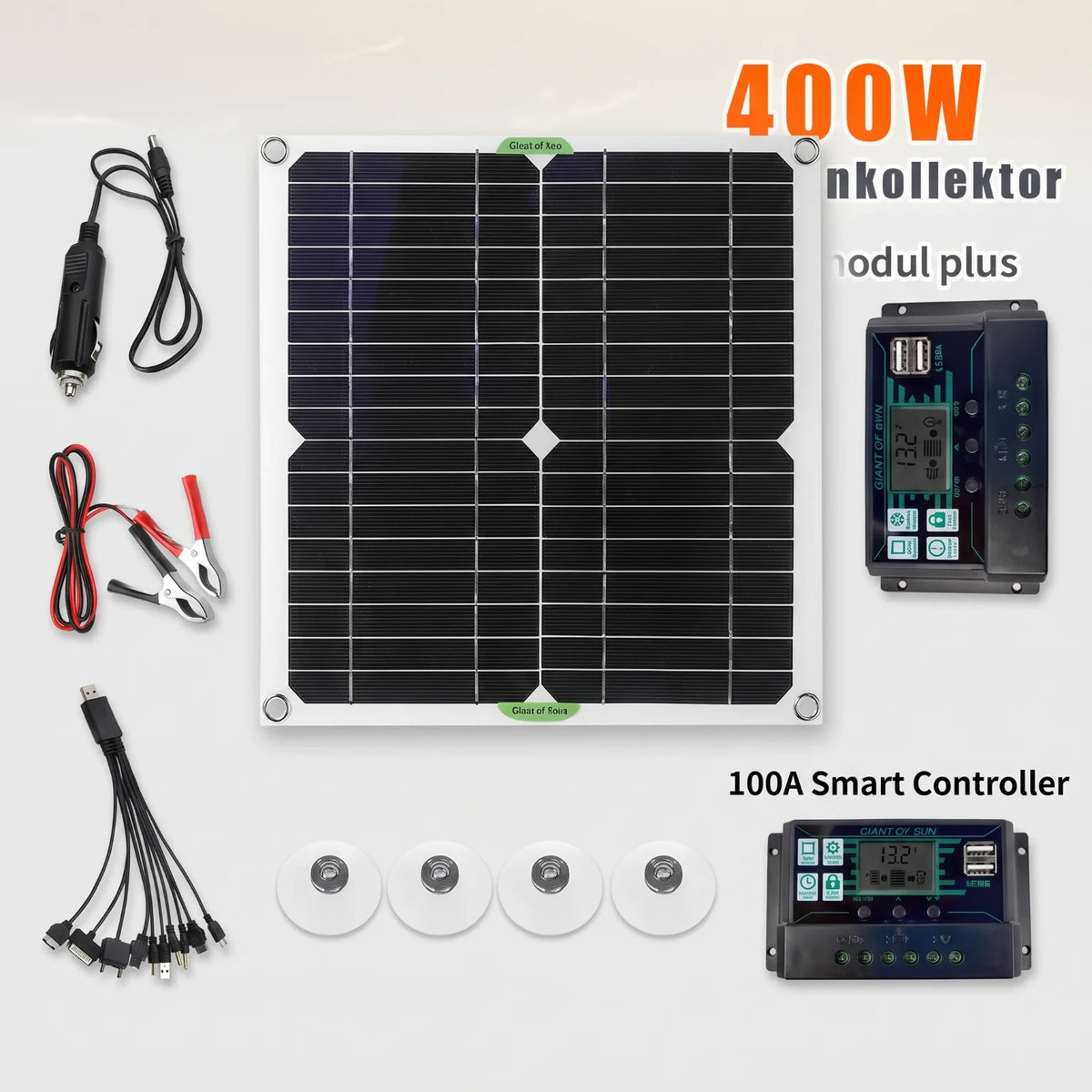 Monocrystalline 400W Solar Panel Kit With 100A Charge Controller
