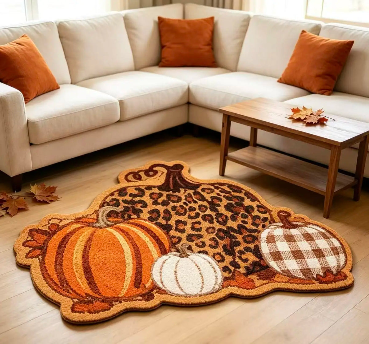 Fall Pumpkin Shaped Non Slip Doormat For Front Door Decoration