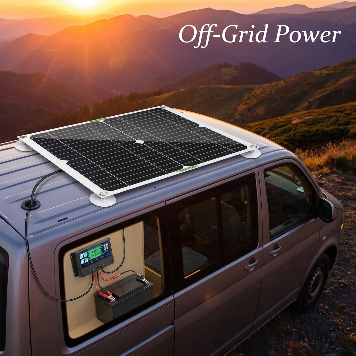 Portable Monocrystalline Solar Panel Kit With Charge Controller