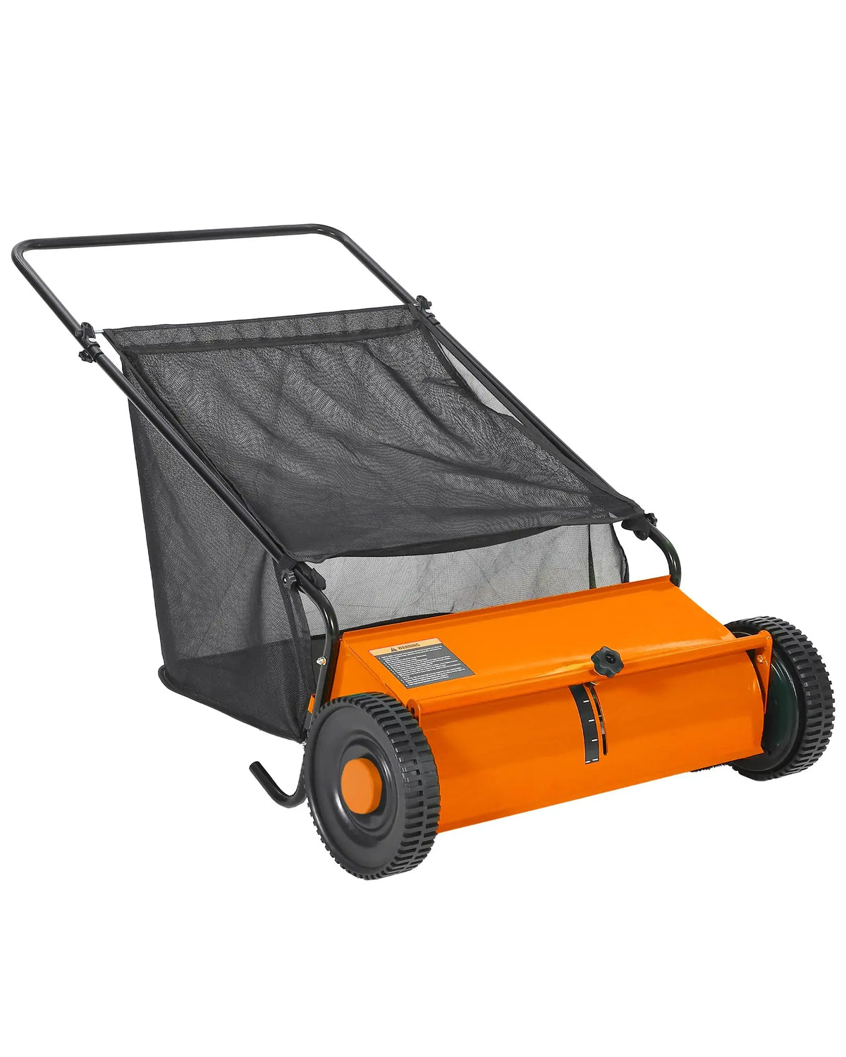 Push Lawn Sweeper With Mesh Bag For Efficient Yard Cleanup