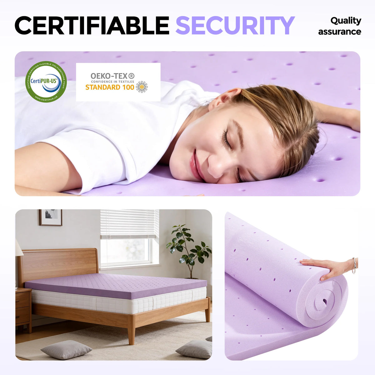 MCQ Gel Memory Foam Mattress Topper With Breathable Cooling Comfort