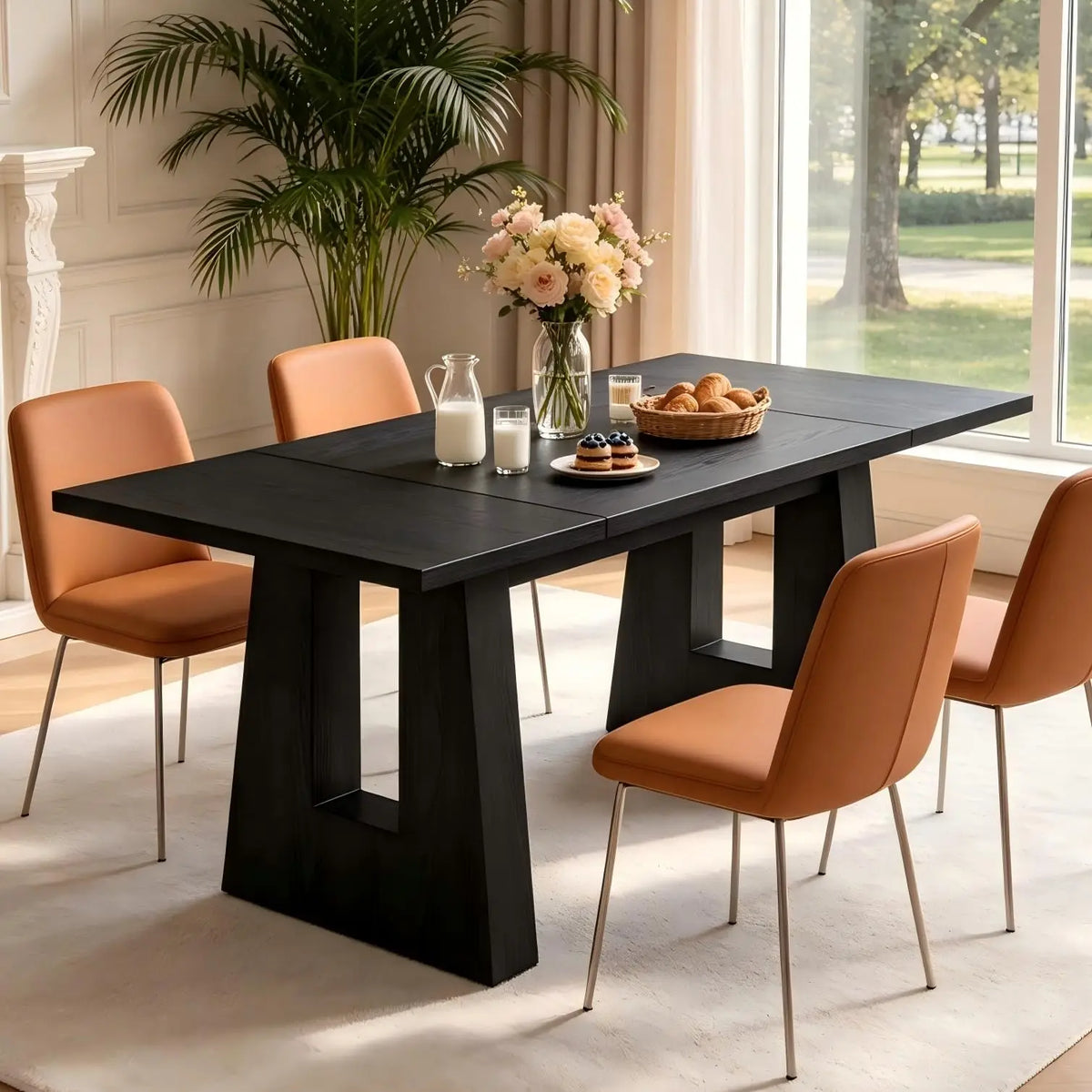 HiMiss Modern Wooden Rectangular Dining Room Table