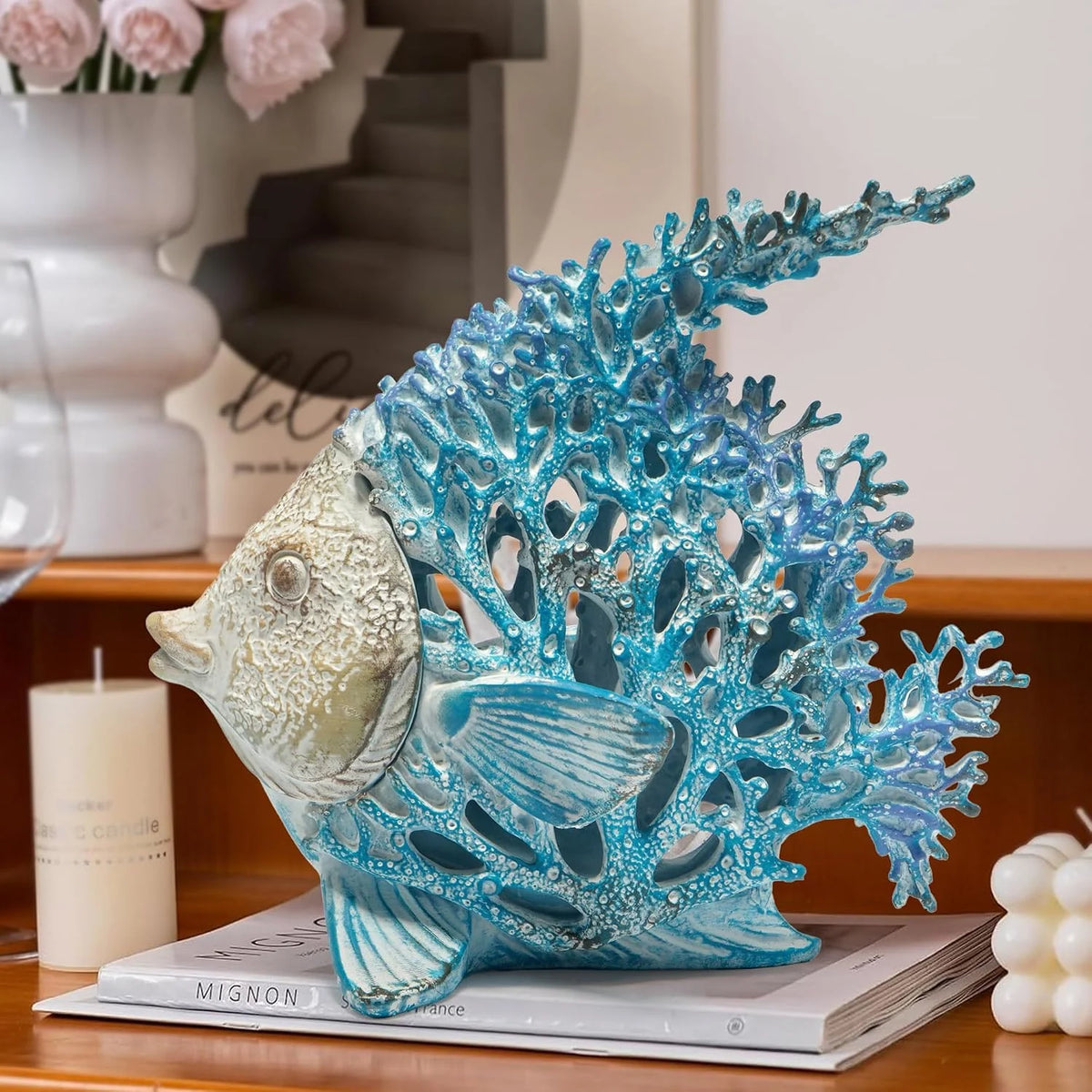 Hodao Angelfish Coral Reef Resin Sculpture Coastal Ocean Decor