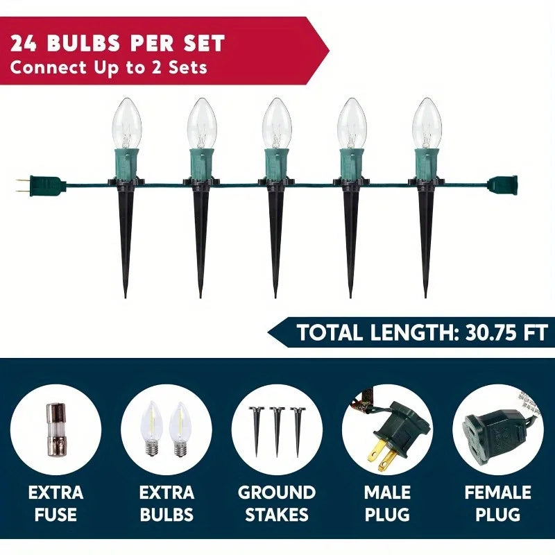Joyfy C9 Christmas Pathway Lights for Outdoor Holiday Decorations