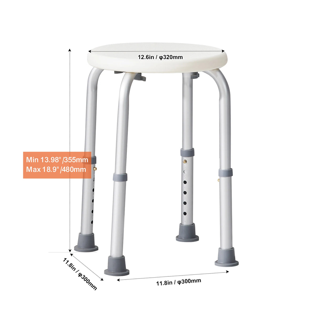 SucceBuy Lightweight Adjustable Shower Stool For Bathroom Safety