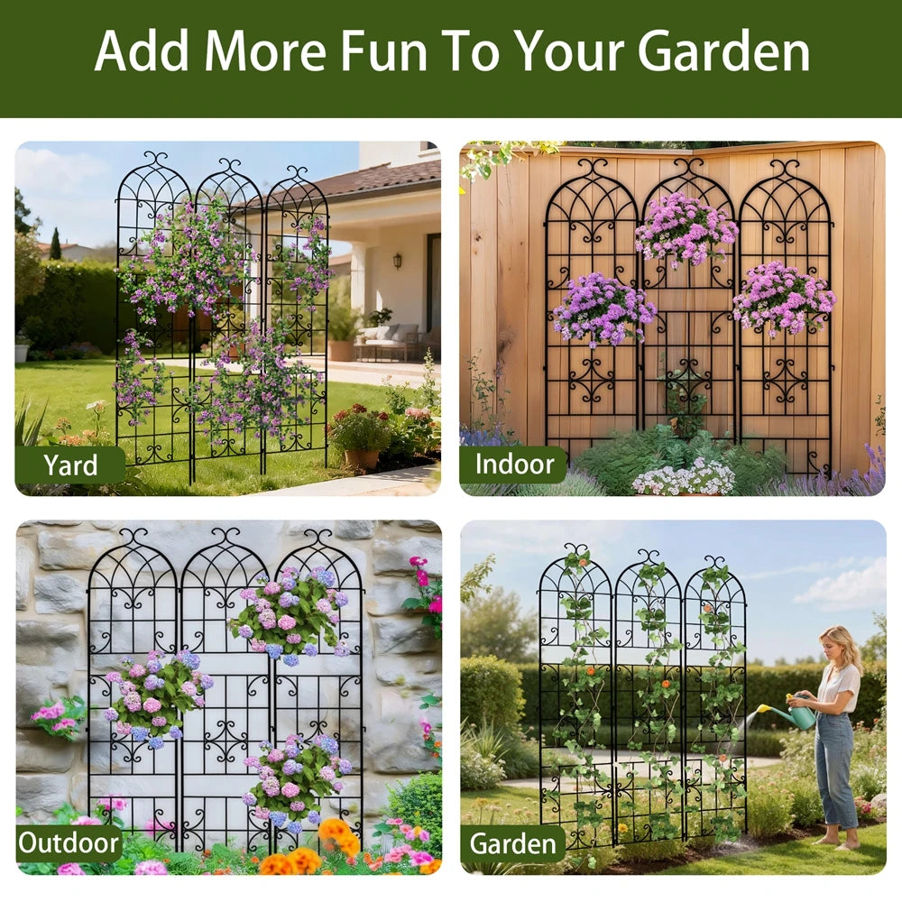Rustproof Metal Garden Trellis For Climbing Plants Support