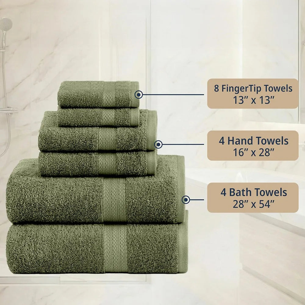 Soft Absorbent Cotton Bath Towel Set For Modern Home Use