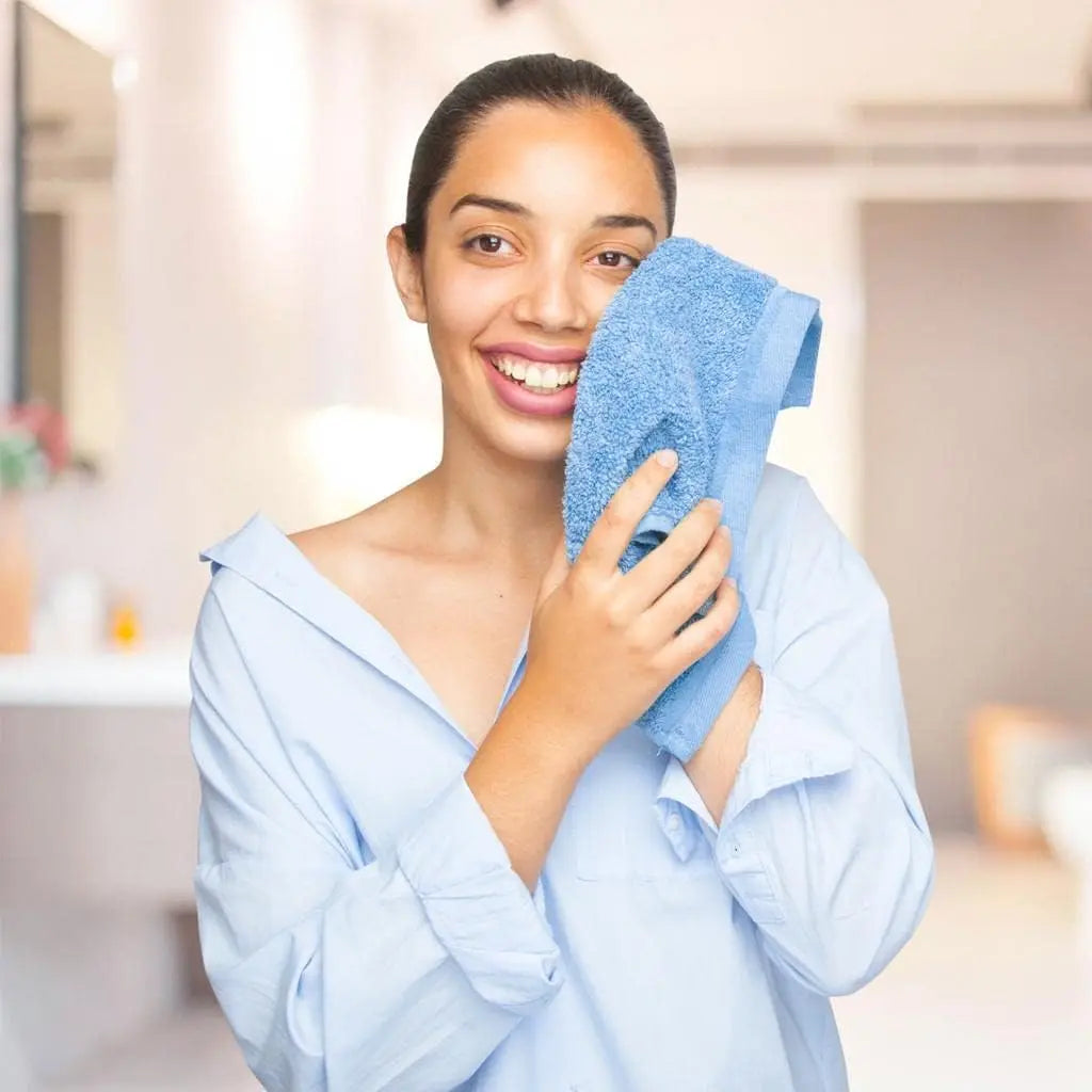 Soft Absorbent Cotton Washcloth Set for Bathroom and Gym Use