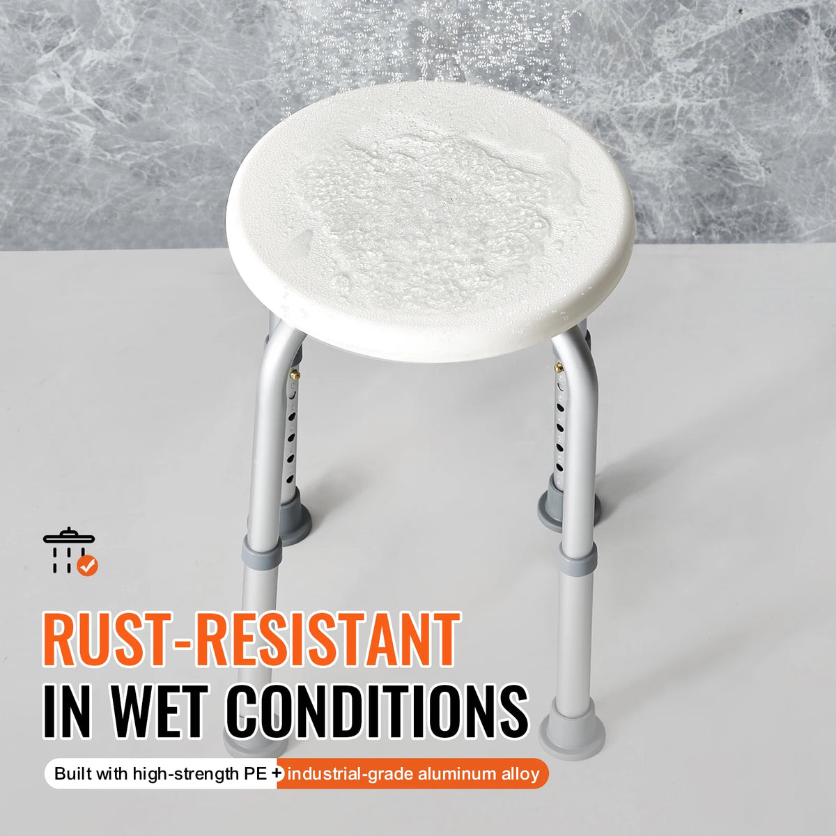 SucceBuy Lightweight Adjustable Shower Stool For Bathroom Safety