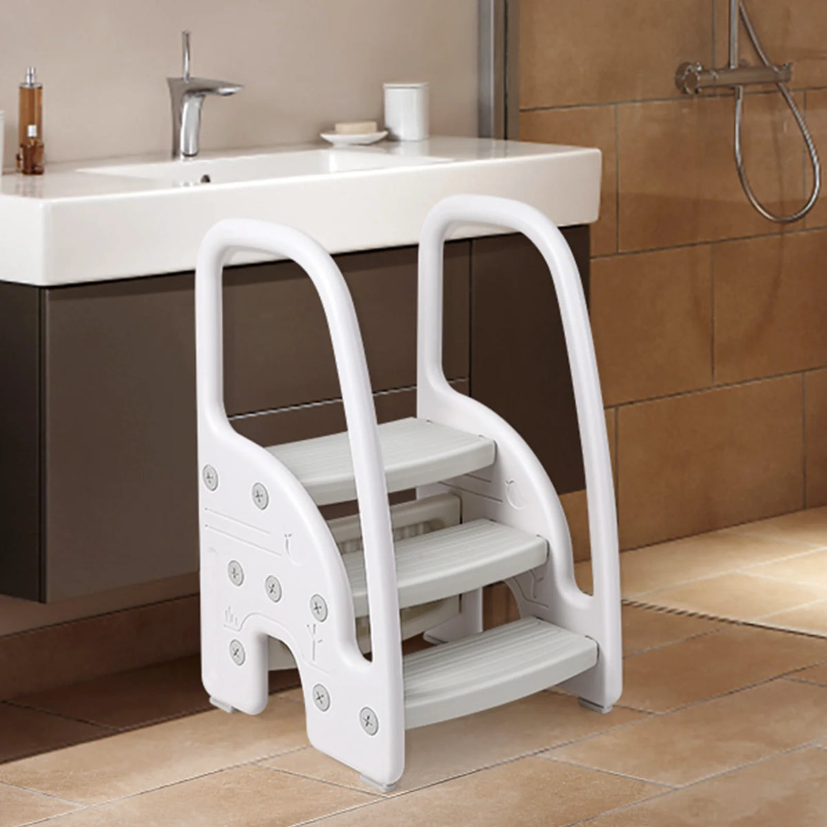 Toddler Step Stool With Handles For Bathroom Sink And Kitchen