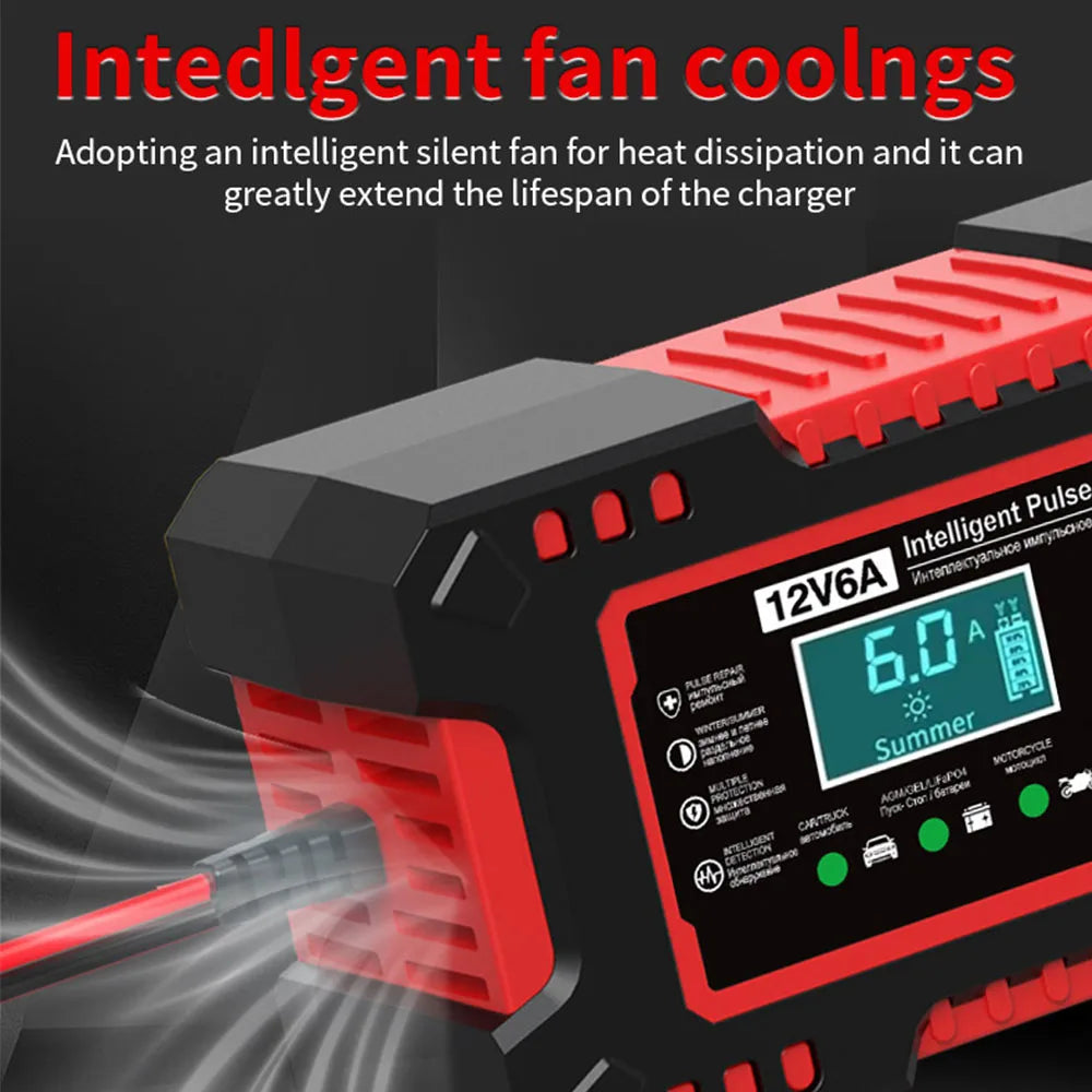 Universal Intelligent Car Battery Charger With Digital Display