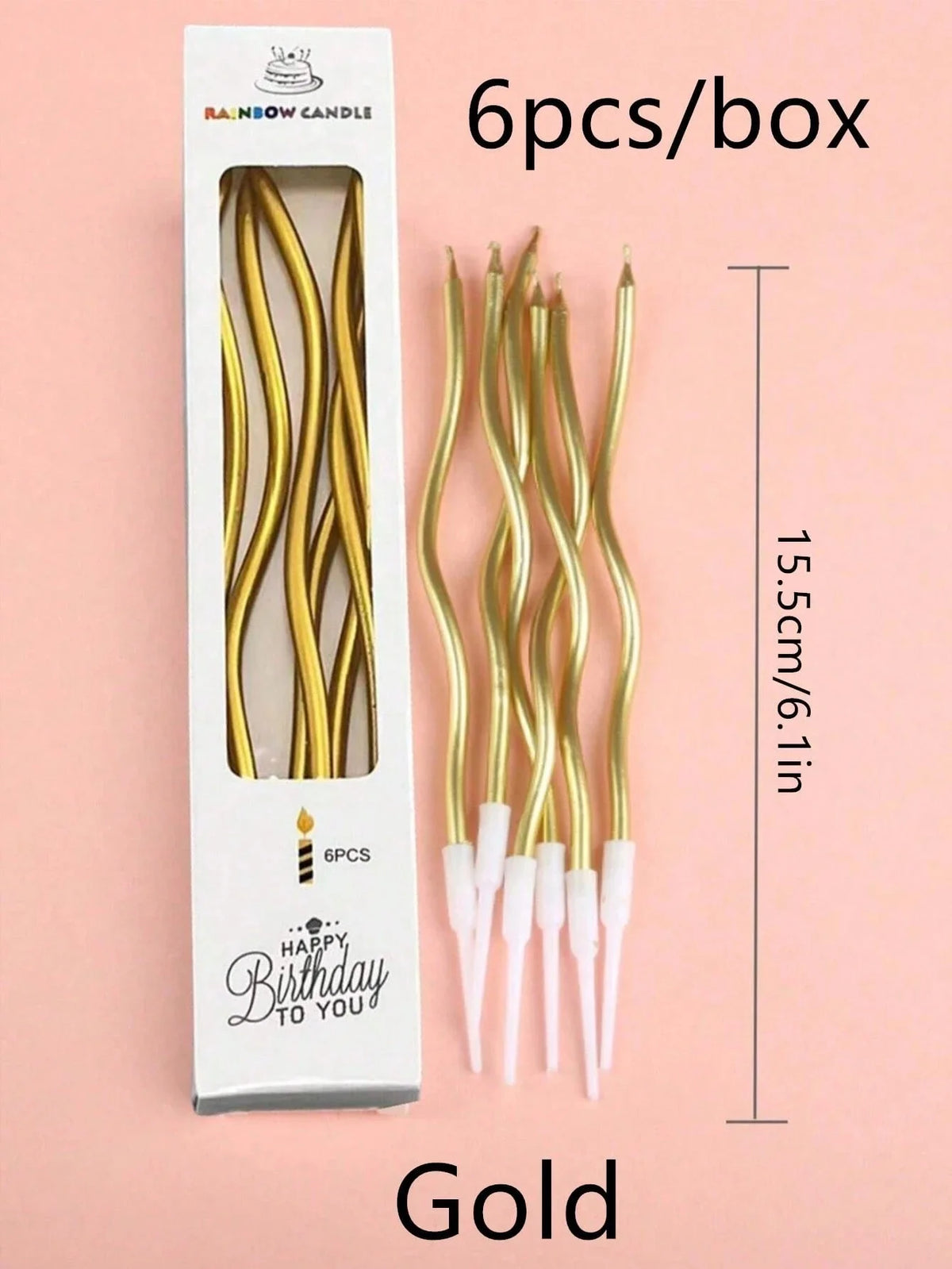 Metallic Birthday Cake Candles For Parties And Table Centerpieces