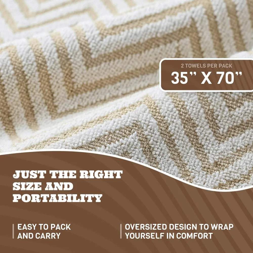 Superior Absorbent Chevron Cotton Beach And Pool Towels