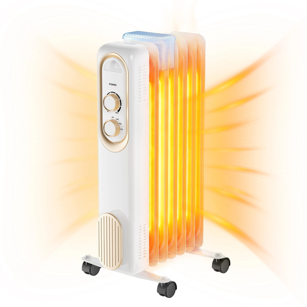 1500W Oil Filled Radiator Space Heater Indoor Portable Electric