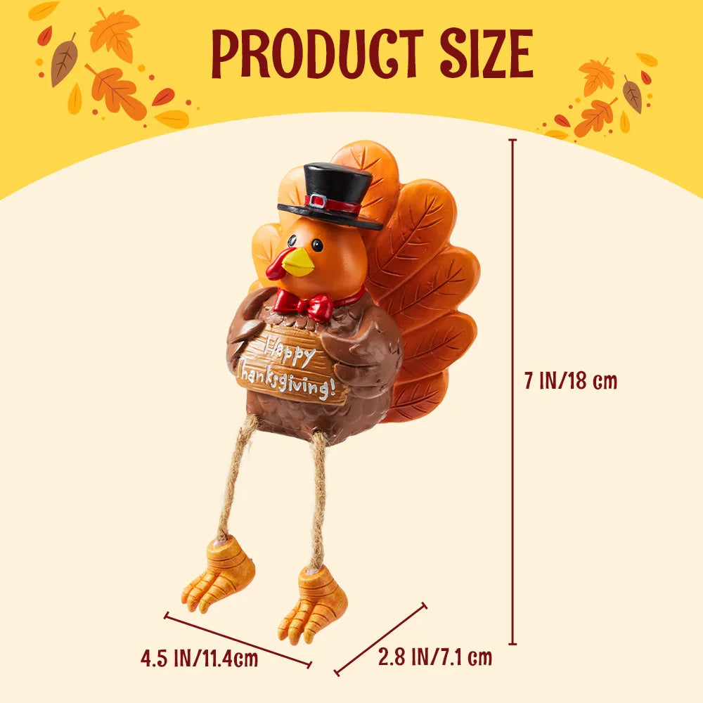 Joyfy Thanksgiving Turkey Tabletop Centerpiece Resin Figurine Decor