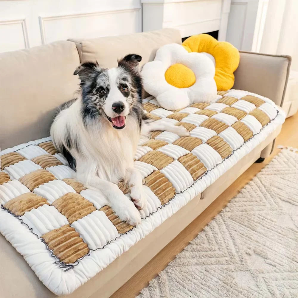 CWV Waterproof Plaid Pet Bed Mat And Furniture Protector