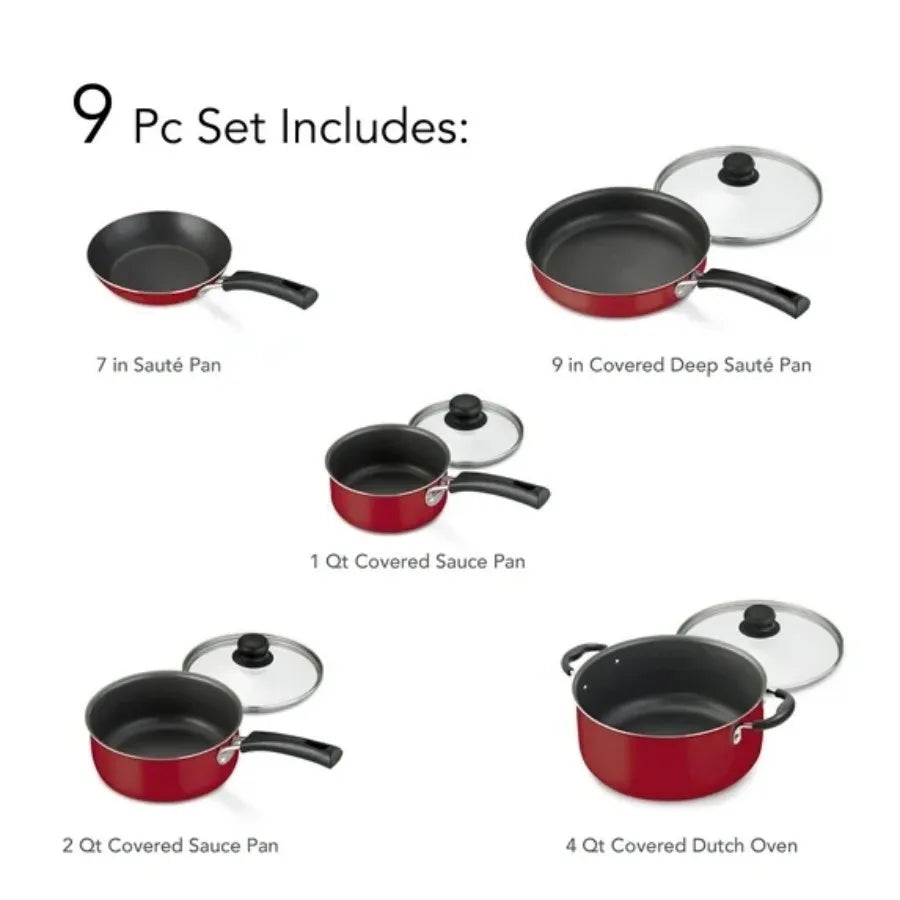 Complete Nonstick Cookware Set For Daily Kitchen Cooking Tasks