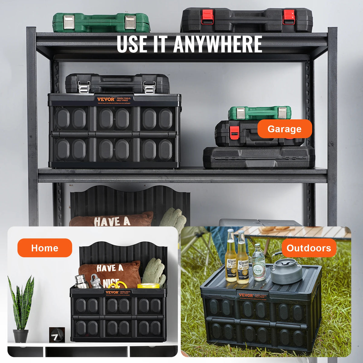 Collapsible Stackable Storage Bins With Lids For Home Organization