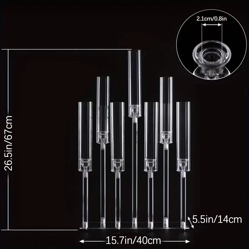 Vincigant Seven Arm Acrylic Candelabra For Elegant Table Decor