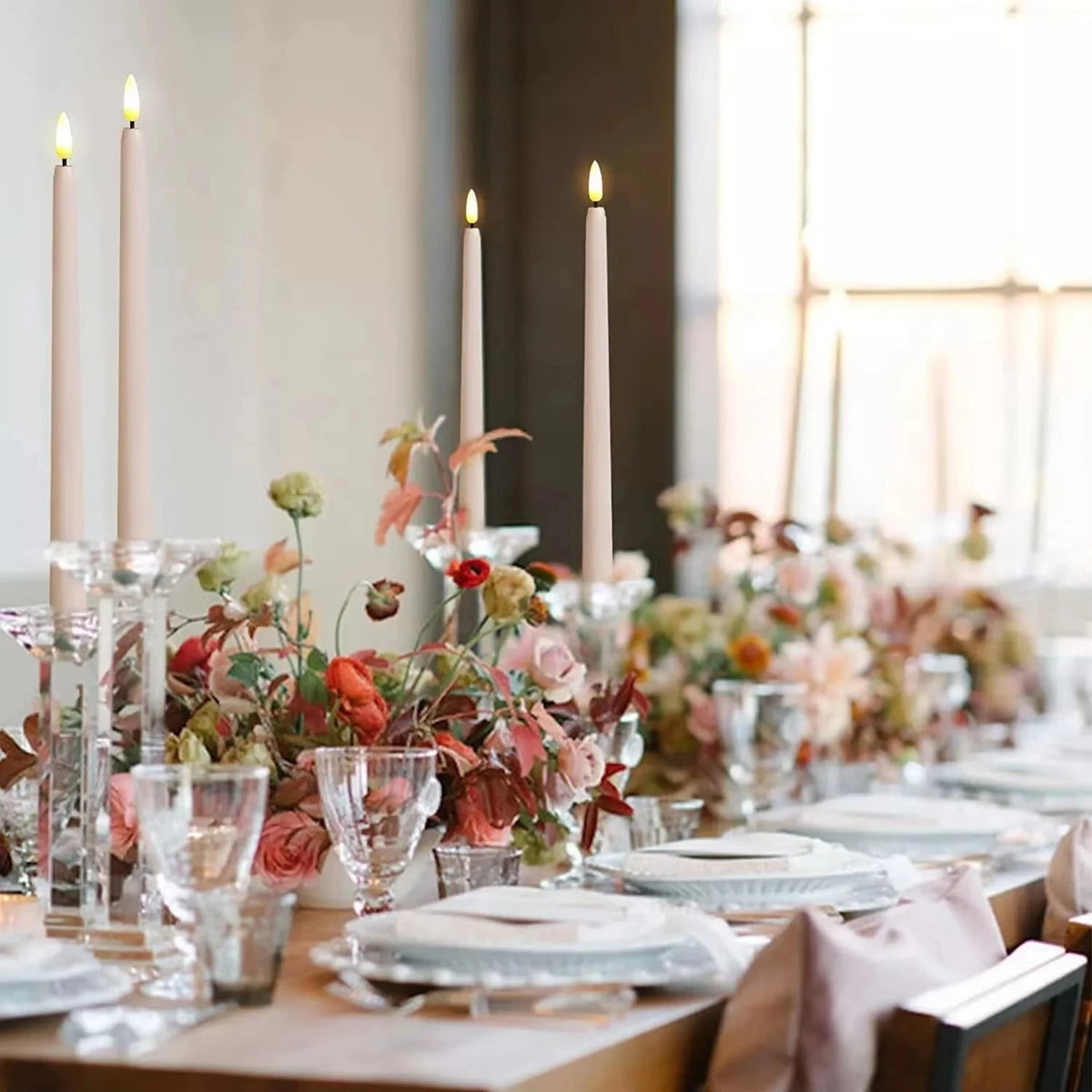 LED Flameless Taper Candles With Remote For Elegant Home Celebrations