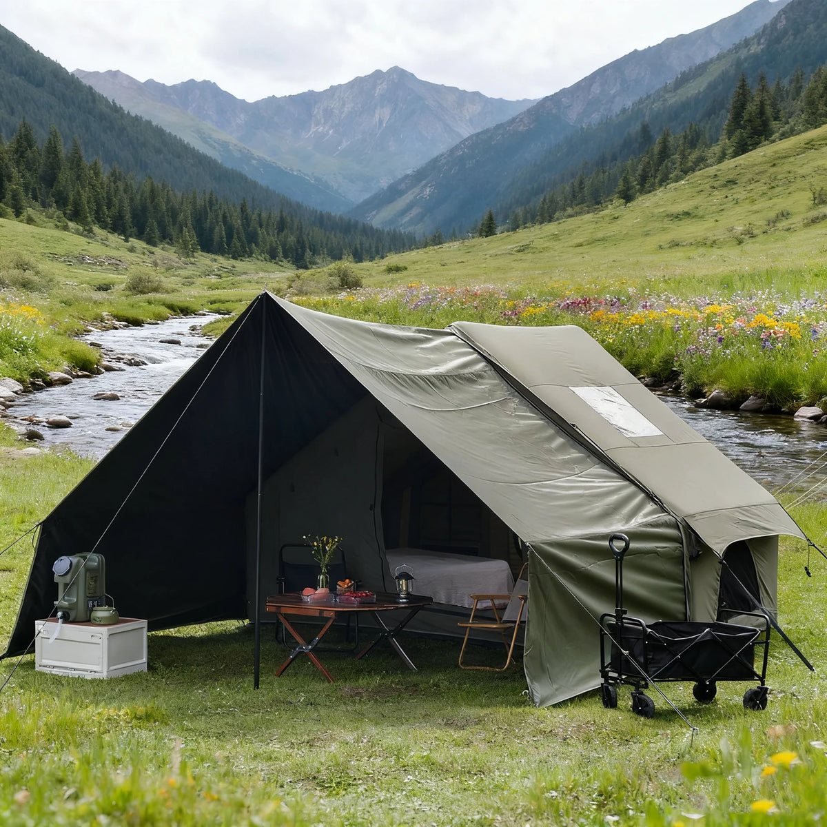 Pakicetus Inflatable Glamping Tent With Roof Window And Carry Bag