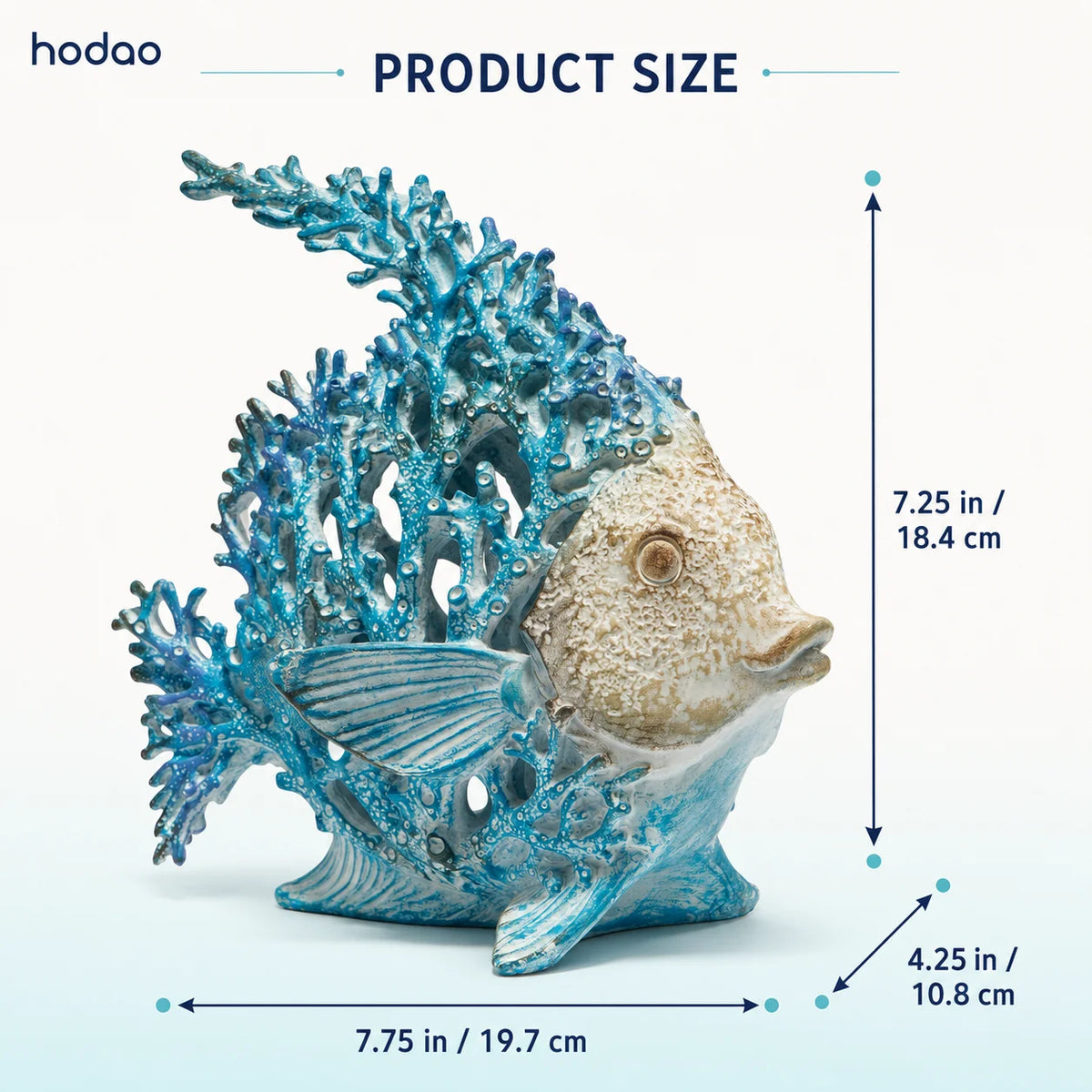 Hodao Angelfish Coral Reef Resin Sculpture Coastal Ocean Decor
