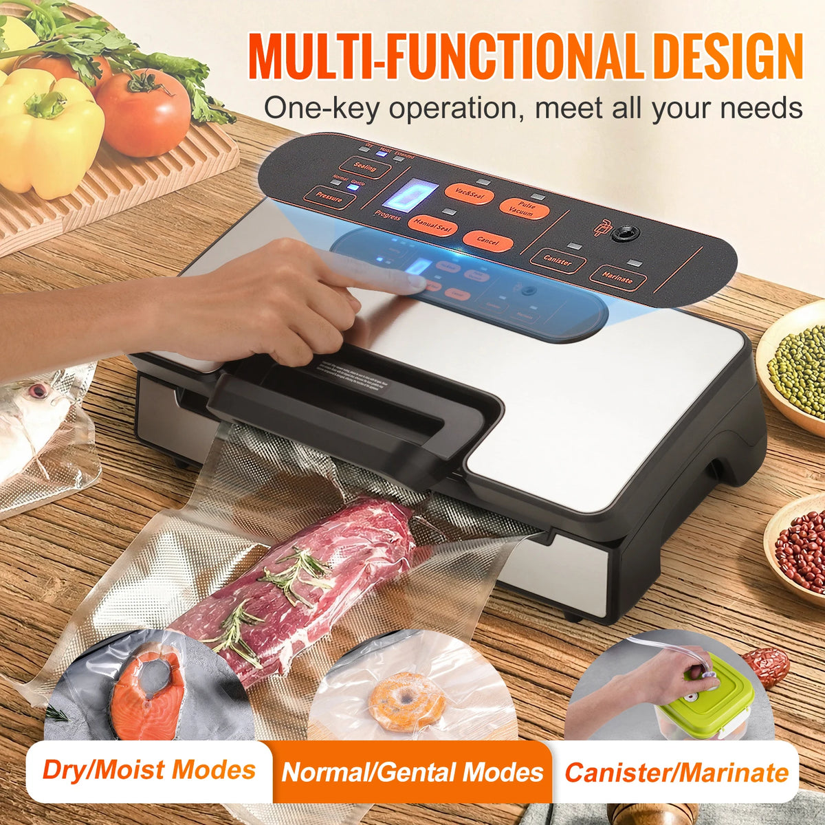 SucceBuy 130W Portable Vacuum Sealer For Fresh Food Storage